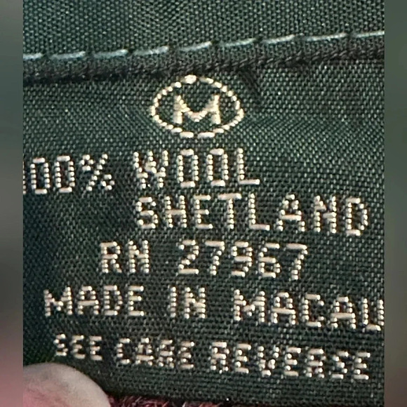 Men’s Four Winds Vintage Crew Neck 100% Shetland Wool Argyle sweater. Size M - Picture 6 of 8